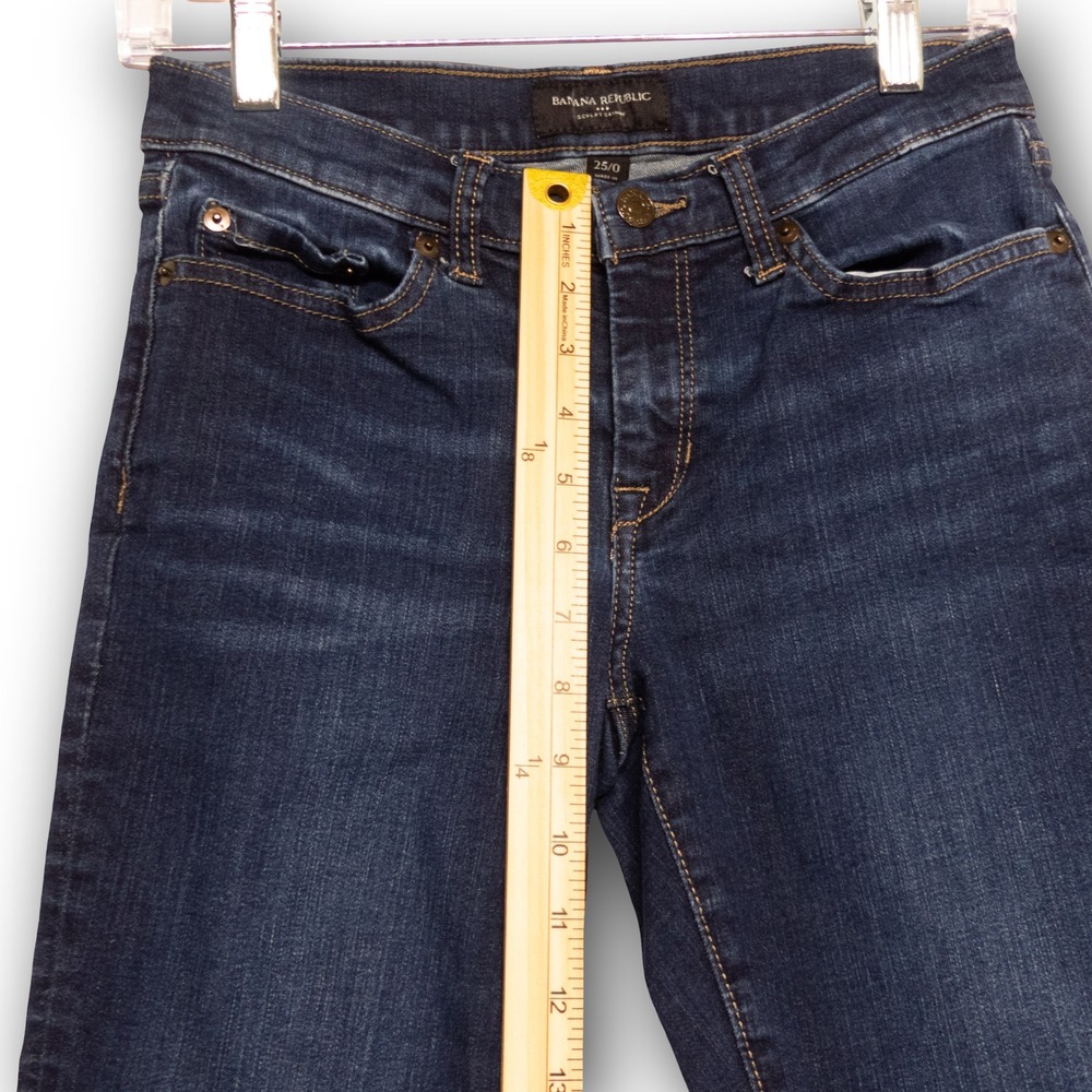 Banana Republic Sculpt Skinny Jeans Women 25/0 Dark Wash Excellent Denim - Picture 5 of 7